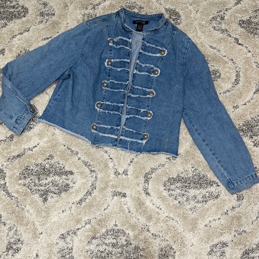 Ashley Stewart Distressed Denim Jacket